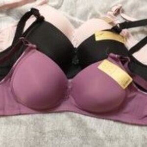 NEW!! THREE T-SHIRT BRAS, MOLDED CUPS NO UNDERWIRE